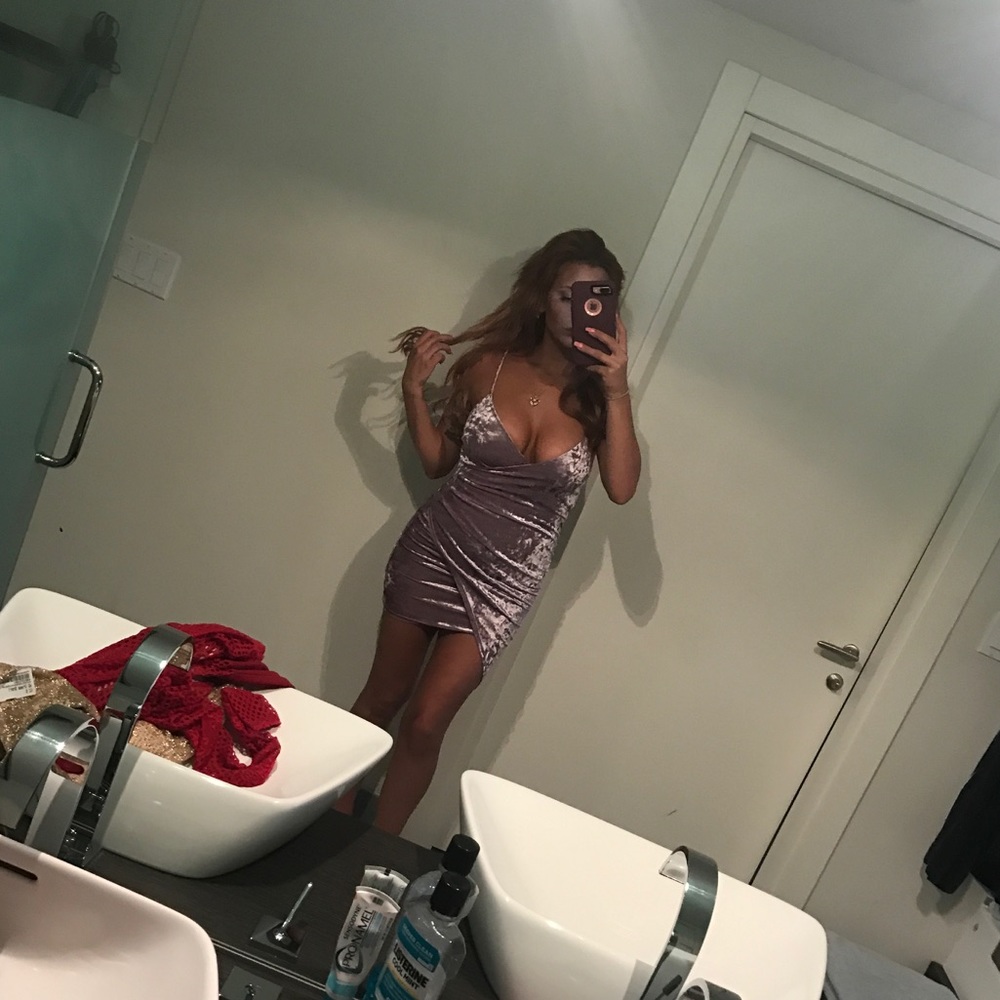 Lavender velvet dress